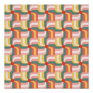 Colourful Abstract Geometric Pinwheels Poster