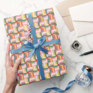 Colourful Abstract Geometric Pinwheels Wrapping Paper