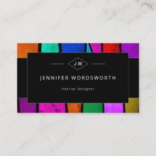 Colourful Abstract Geometric Purple Blue Pink Business Card