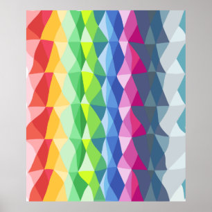 Colourful Abstract Geometric Rainbow Prism Art Poster