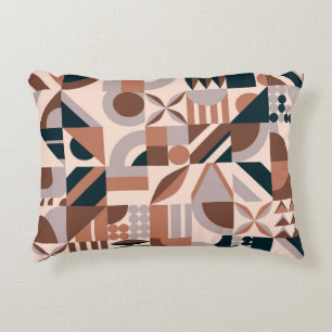 Colourful abstract geometric shape mosaic backgrou accent pillow