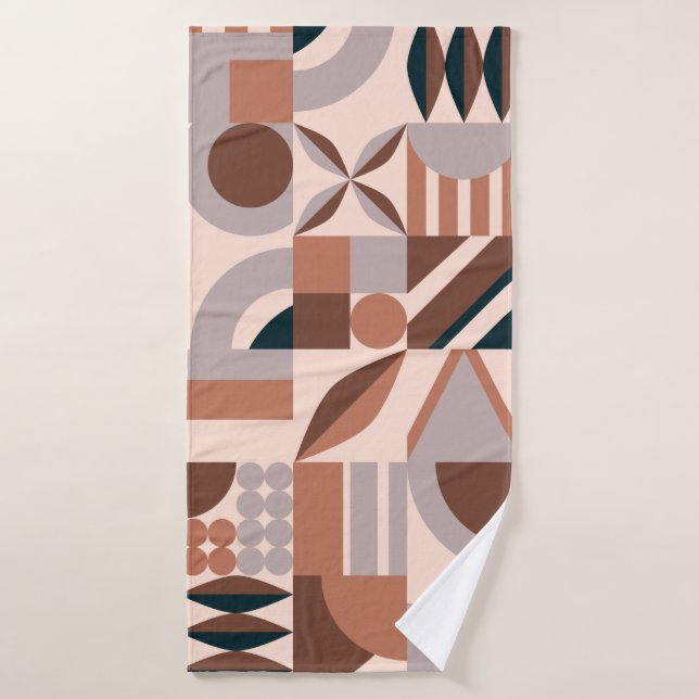 Colourful abstract geometric shape mosaic backgrou bath towel (Bath Towel)