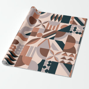 Colourful abstract geometric shape mosaic backgrou wrapping paper