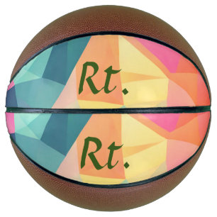 Colourful abstract geometric shapes add letter nam basketball