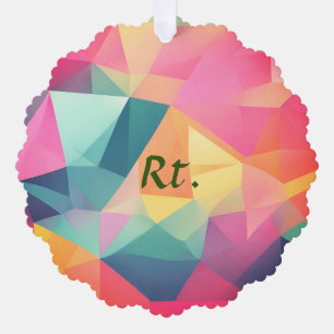 Colourful abstract geometric shapes add letter nam ornament card