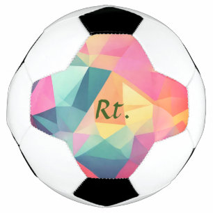 Colourful abstract geometric shapes add letter nam soccer ball