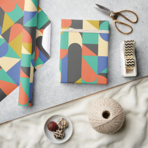Colourful Abstract Geometric Shapes Background Wrapping Paper