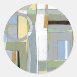 Colourful Abstract Geometric Shapes Classic Round Sticker