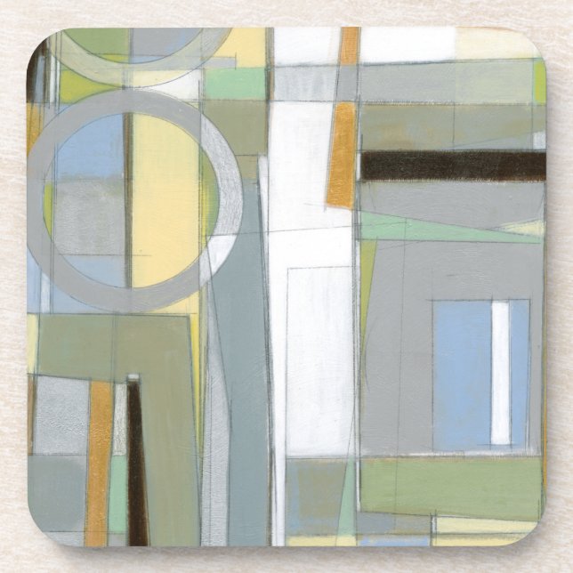 Colourful Abstract Geometric Shapes Coaster (Front)
