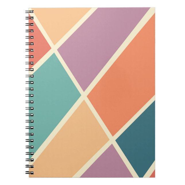 Colourful abstract geometric shapes design notebook (Front)