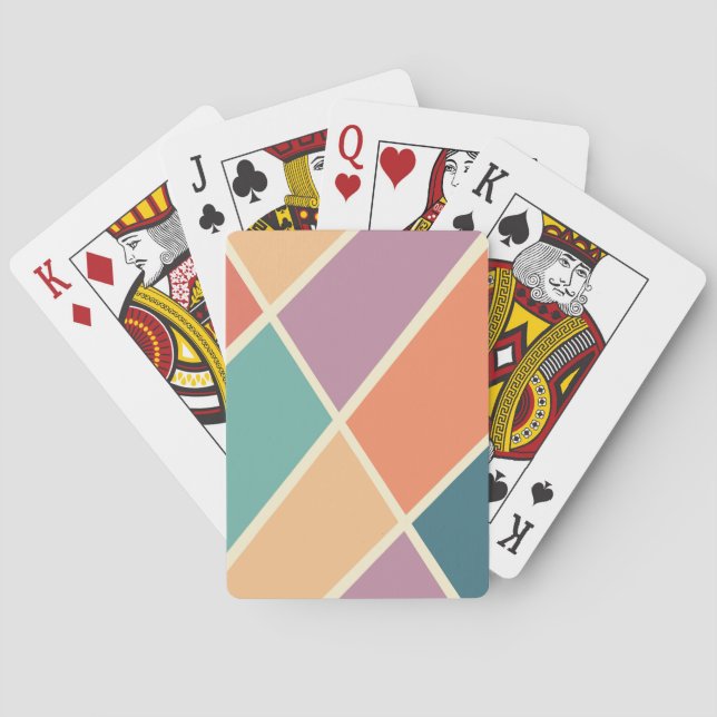 Colourful abstract geometric shapes design playing cards (Back)