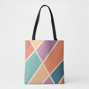 Colourful abstract geometric shapes design tote bag