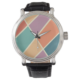 Colourful abstract geometric shapes design watch