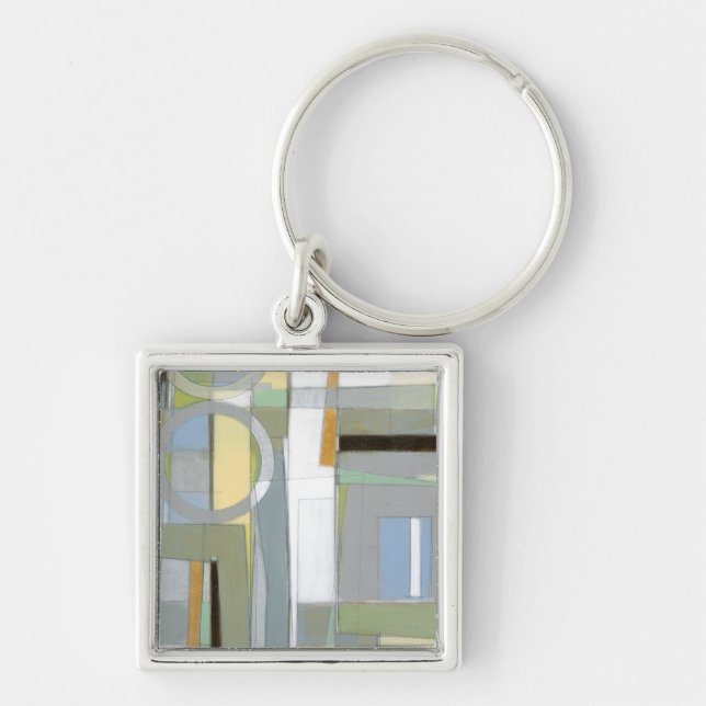 Colourful Abstract Geometric Shapes Keychain (Front)