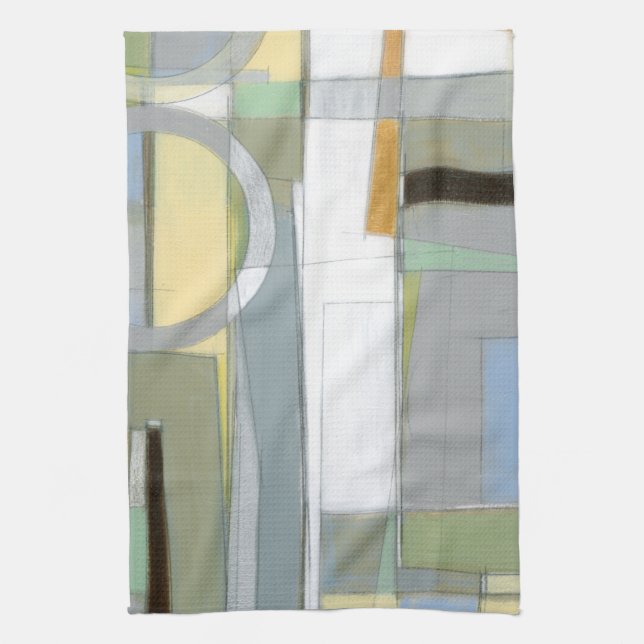 Colourful Abstract Geometric Shapes Kitchen Towel (Vertical)