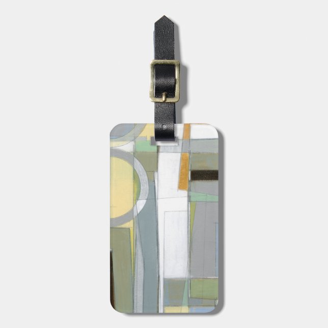 Colourful Abstract Geometric Shapes Luggage Tag (Front Vertical)
