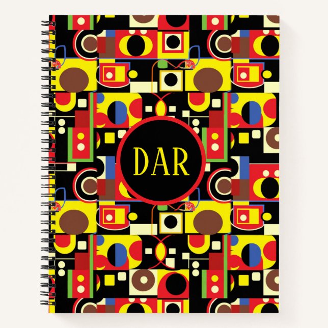 Colourful Abstract Geometric Shapes Notebook (Front)