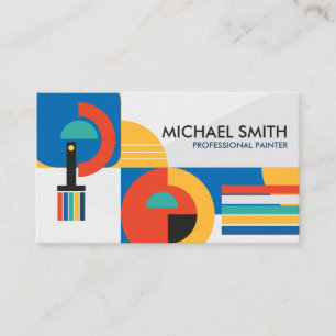 Colourful Abstract Geometric Shapes Painter Business Card