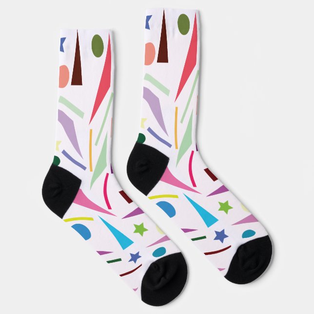 Colourful Abstract Geometric Shapes Pattern Socks (Right)