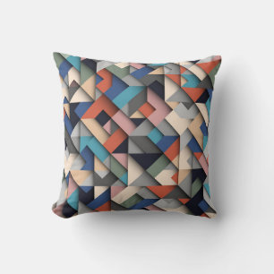 Colourful Abstract Geometric Shapes Throw Pillow