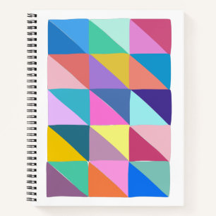 Colourful Abstract Geometric Triangle Patchwork Notebook