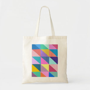 Colourful Abstract Geometric Triangle Patchwork Tote Bag