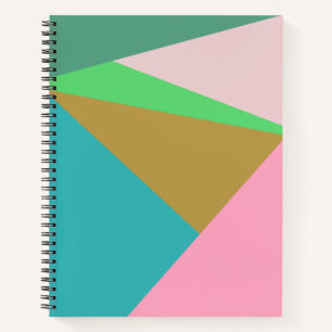 Colourful Abstract Geometry Colour Block Triangles Notebook