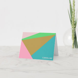 Colourful Abstract Geometry Shapes Personalized Note Card