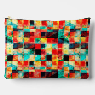 Colourful abstract geomtric bright element design accessory pouch