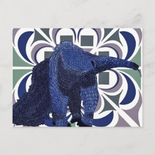 Colourful Abstract Giant Anteater Wildlife Postcard