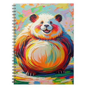 Colourful abstract giant bear panda art design  notebook