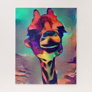 Colourful Abstract Giraffe   Hard Difficult Jigsaw Puzzle