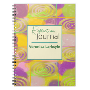 Colourful Abstract Gold Circle Notebook