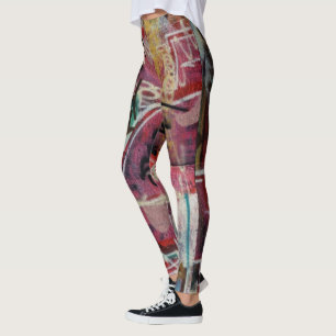 Colourful Abstract Graffiti Street Art Leggings