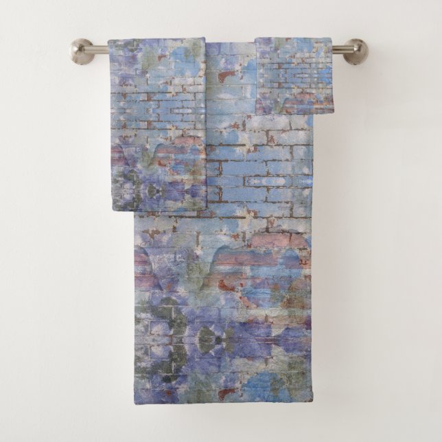Colourful Abstract Graffiti Wall Street Art Bath Towel Set (Insitu)
