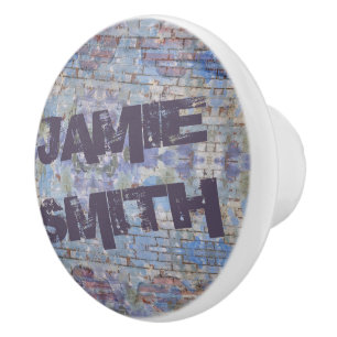 Colourful Abstract Graffiti Wall Street Art Ceramic Knob