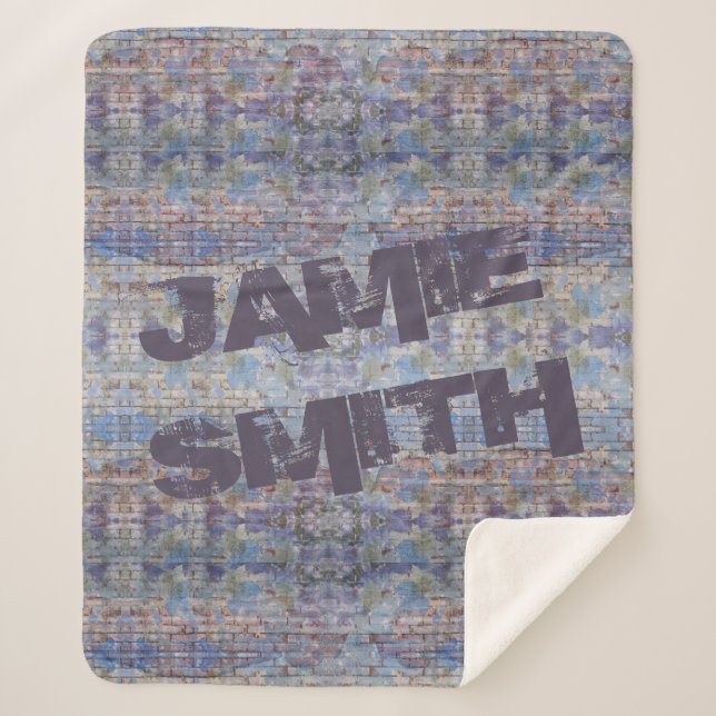 Colourful Abstract Graffiti Wall Street Art Sherpa Blanket (Front)