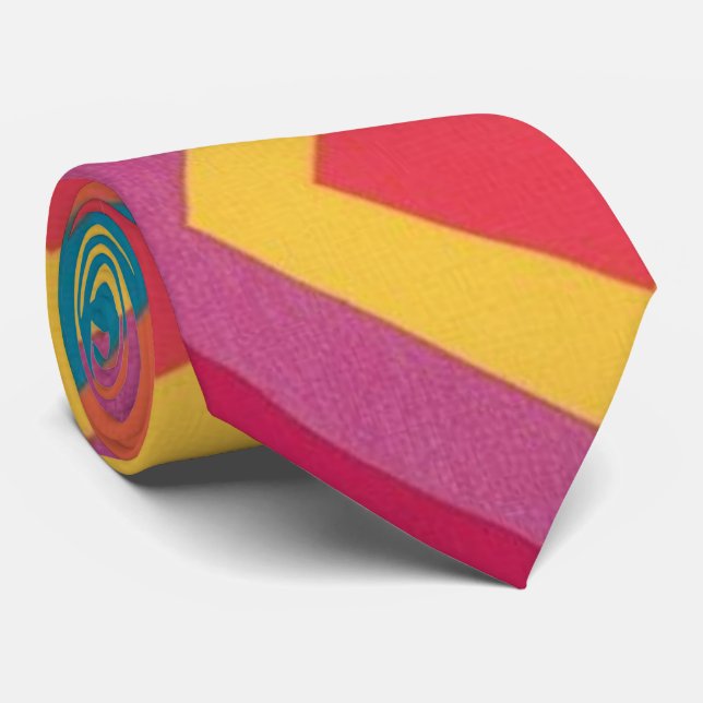 Colourful Abstract Groovy Neck Tie (Rolled)
