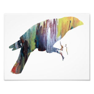 Colourful abstract  Grossbeak silhouette Photo Print