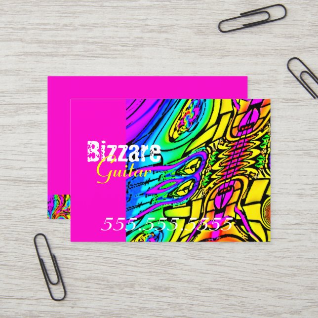 Colourful Abstract Guitar Business Card (Front/Back In Situ)
