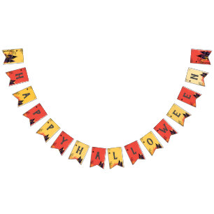Colourful Abstract Halloween Party Bunting Flags