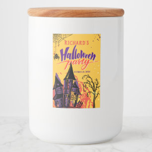 Colourful Abstract Halloween Party Food Label