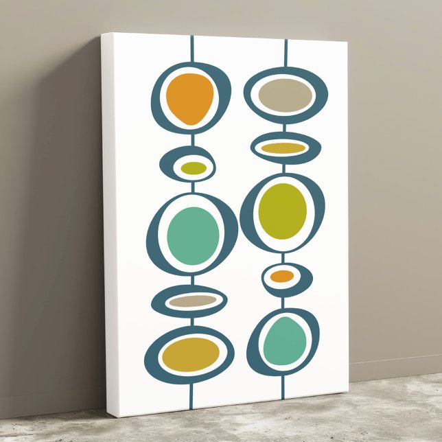 Colourful Abstract Hanging Circles Mid Century Canvas Print (Creator Uploaded)