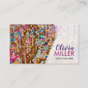 Colourful Abstract Happiness Tree Business Card