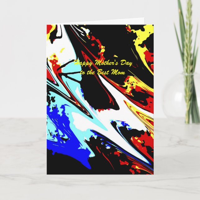 Colourful Abstract Happy Mother's Day Mom Greeting Card (Front)