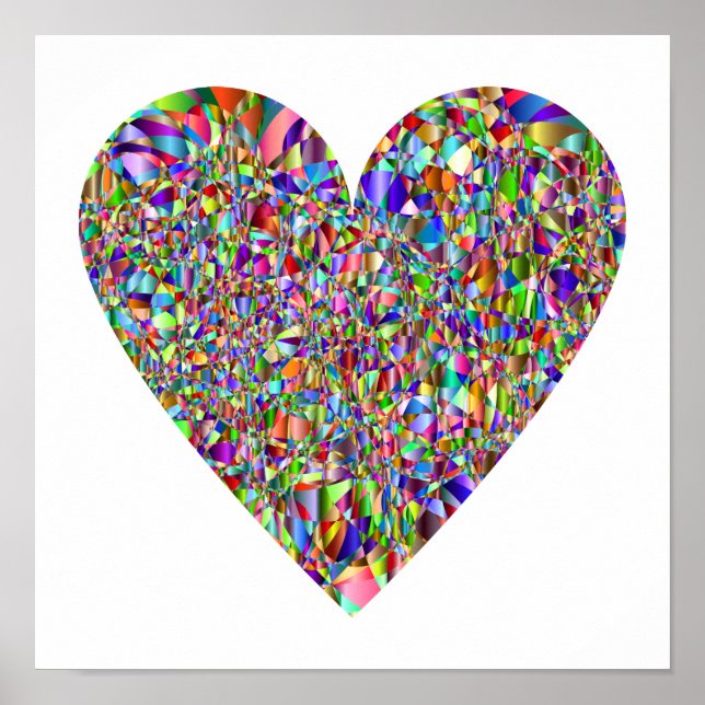 Colourful Abstract Heart Poster Art (Front)