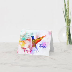 Colourful Abstract Hummingbird Thank You