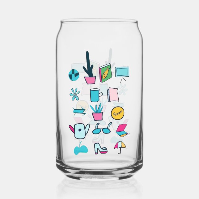 Colourful Abstract Icons Featuring Everyday Items Can Glass (Front)