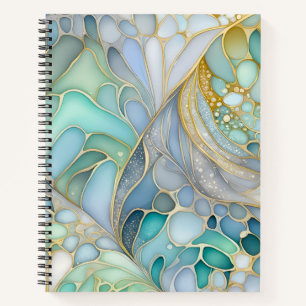 Colourful Abstract Ink Art Spiral Notebook