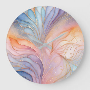 Colourful Abstract Ink Art Wall Clock